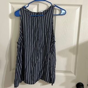 Blue and white striped top